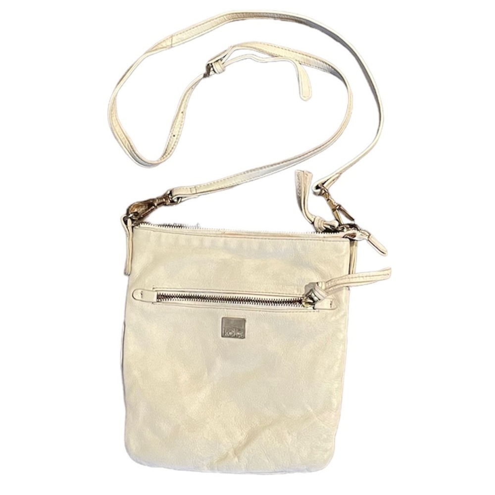Kooba vintage nubuck leather crossbody purse colorful plaid lining